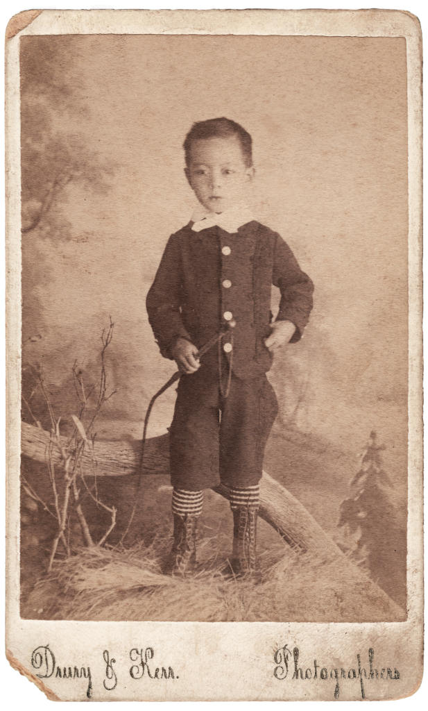 Studio portrait of young boy