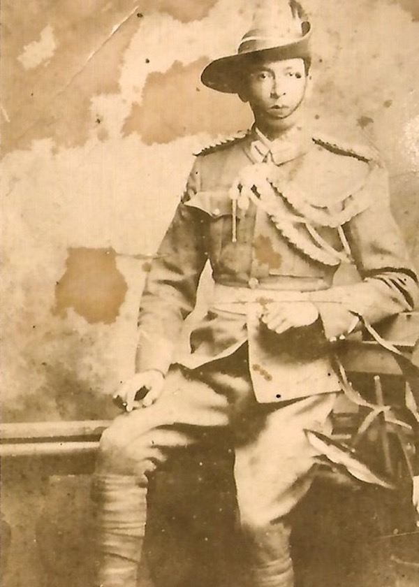 Man dressed in military uniform